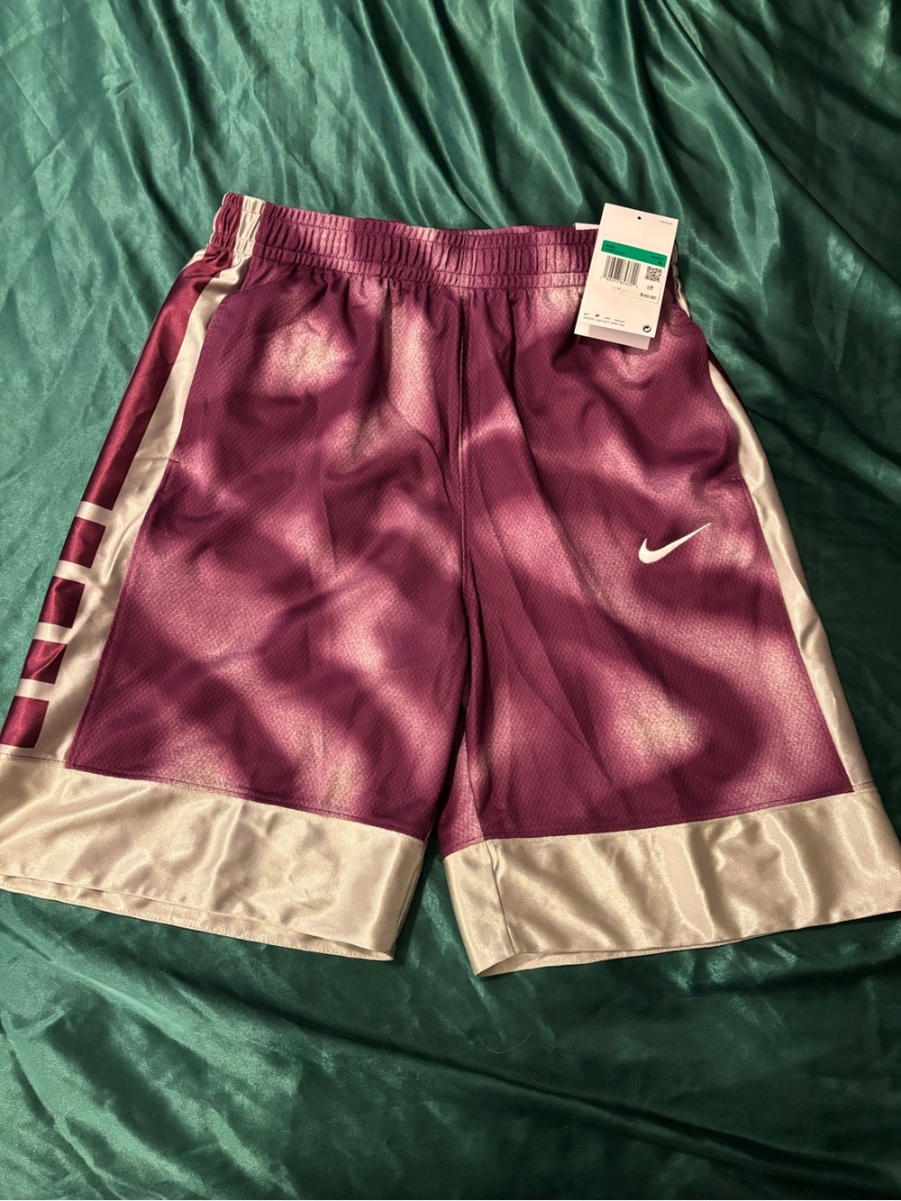 Nike Kids Plum Basketball Shorts with White Accents